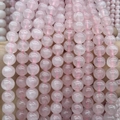 Strang aus runden rosa Naturkristallperlen mit glatter Oberfläche für Schmuckdesign - Natürlicher Rosenquarz A179 / 4mm (ca. 88 Perlen)