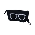 Portable black felt sunglasses case with zipper and carabiner clip for outdoor hanging - Black Felt Glasses Bag