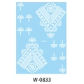 White henna-style lace temporary tattoo with mandala flower pattern, model W-0833 - Mandala Geometric Style (W-0833)