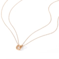 Minimalist rose gold stainless steel necklace featuring interlocking geometric double rings - Rose Gold