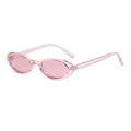 Occhiali da sole ovali retrò in resina rosa trasparente con stile moda Y2K - Nero con Punti / Montatura Rosa / Lenti Rosa