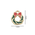 Christmas wreath alloy enamel pendant in green and red colors for jewelry making - 2317 Christmas Wreath