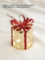 Christmas glowing gift box hanging ornament, golden holiday tree pendant, festive decor. - Gold Cylinder Style