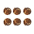 Set of six spiral hanging PVC decorations in classic bronze metallic finish - Single Spiral/Pack of 6 / Glossy Gold Brown