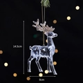 Champagne gold sequin reindeer Christmas ornament in transparent acrylic, 14.5cm height - Sequin Standing Deer