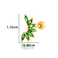Clou d'oreille en acier doré avec pierres marquises vertes et hauteur de 1,16 cm - Or Vert