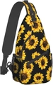 Détail du sac bandoulière à tournesols avec poche filet et sangle réglable - Chrysanthème