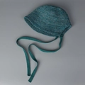 Detailed close-up showing the knit texture and tie strings of the Lolita style bonnet - M(56-58cm) / Green