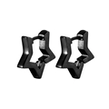 Star-shaped matte black stainless steel hoop earrings with a hinged buckle for women - Black Five-pointed Star