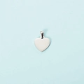 Pendentif cœur argenté poli en acier inoxydable avec anneau pour création de bijoux - Avec Fermoir / Acier