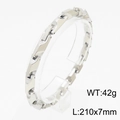 Pulsera de cadena de quilla en acero inoxidable plateado, 210x7mm, peso de 42g - Pulsera de Plata