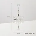 Silver snowflake ornament with crystal beads and metal bell hanging decoration - Snowflake / Silver