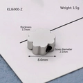 Distanziatore a quadrifoglio in acciaio inox argento con misure e foro da 2,1 mm - Forma di Trifoglio in Acciaio Foro Singolo (KLJ6900-Z)