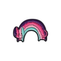 Pin de esmalte de gato de dibujos animados con silueta de cabeza y arco iris vibrante - Estilo Silueta de Gato Arcoíris Púrpura (QHXZ457)