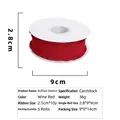 Wine red pleated linen ribbon for flower wrapping, 2.5cm wide and 10 yards per roll - 2.5cm Cardboard Roll / Burgundy