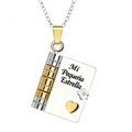 Titanium steel envelope love letter necklace with silver and gold book pendant decoration - 07-1 Spanish Two-tone Daughter Style