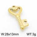 Goldener Herzschlüssel-Anhänger aus Edelstahl, 28x13mm Größe für DIY-Schmuckzubehör - Goldener Herz-Schlüsselstil (KLJ4415-Z)