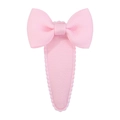 Detalle de pinza para el pelo con lazo rosa de cinta y bordes ondulados finos - Estilo Rosa Claro (11)
