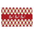 Detail of Christmas doormat showing Santa motifs and Ho! Ho! Ho! text on fiber texture - 40*60cm / Christmas Mat-15