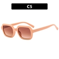 Square peach frame sunglasses for women with brown gradient lenses and retro design - Orange Pink Frame Gradient Tea Lens