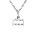 Aquarius zodiac symbol pendant necklace in durable silver-tone stainless steel jewelry - Aquarius / Steel