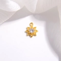 Colgante de estrella de ocho puntas en plata S925 dorada con circonita brillante para DIY - Oro Circonita Blanca Estrella de Ocho Puntas Calada