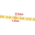 Gold vacuum plated stainless steel rectangular link chain with 13.5mm by 7.5mm dimensions - 18K Gold Plated Frame Link Chain 7.5mm