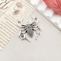 Gothic silver spider charm pendant for Halloween necklaces and jewelry making - Antique Silver Spider (31x35mm)