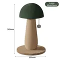 Green and beige mushroom-shaped sisal cat scratching post with 505mm height and toy ball - Scratching Post / Large Mushroom (with Ball)