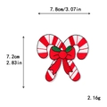 Embroidered candy cane Christmas patch with red bow and dimensions 7.8x7.2cm - 7.8x7.2cm / 11159-Crossed Candy Canes