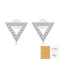 Orecchini a triangolo in argento S925 e moissanite con rapporto GRA - Triangolo (E13222) / Con certificato GRA