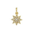 Pendentif étoile octogonale plaqué or avec micro-pavage de pierres en zircon brillant - Étoile à Huit Branches C107
