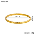Dettagli misure con diametro interno 6,0cm e larghezza 0,4cm del bracciale a bambù oro - Diametro Interno 6,0cm Larghezza 0,4cm / Oro (Stile Bambù)