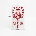 Christmas PVC candy cane ornament set with red and white stripes for holiday decoration - 5pcs Set (Canes*2/Candies*2/Lollipop*1) / Christmas Decoration Props Set Style A