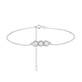Elegante S925 sterling zilveren kettingarmband met drie witte parels in minimalistisch design - Zilver