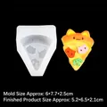 Weiße Silikonform Katzen-Pizza für DIY-Kerzen und Seifen mit Maßangaben - B204 Transparent