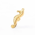 Polished golden stainless steel seahorse pendant with intricate ocean design details - Seahorse / Gold