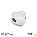 Polierte silberne Herzperle Anhänger Zubehör, Größe 8x7mm und 1g Gewicht - 8*7mm / Stahlfarbe