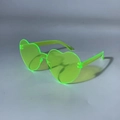Lunettes de soleil sans monture en forme de cœur vert néon avec une finition gelée transparente - Jaune Néon
