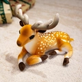 Lying spotted fawn plush toy in orange with white dots for home decor and kids gift - Sika Deer / 33CM