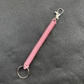 Flexibler rosa Spiral-Schlüsselanhänger aus Kunststoff mit Karabiner und Metallring - 25mm Ring / Rosa