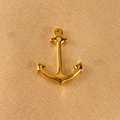 Detailed close-up of a polished gold stainless steel anchor pendant for DIY jewelry - Anchor (23.3mm)