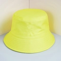 Classic bright yellow cotton bucket hat with durable twill fabric and quilted brim stitching - Neon Yellow