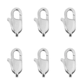 Set of 6 silver stainless steel lobster clasps for DIY jewelry making and bracelet repairs - Lobster Clasps with Swivel 8x15mm (1pc/Bag) / Steel
