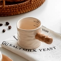 Κεραμικό δοσομετρητή espresso σε κρέμα χρώμα με κλίμακα και καφέ λαβή σε σχήμα ψωμιού - 90ml / Καφές με Γάλα
