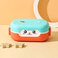 Portapranzo bento blu e arancione con un simpatico disegno di gatto per bambini - Verde