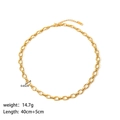 Detailed view of 18K gold plated chain necklace with 14.7g weight and 0.65cm width specs - Link Chain Style (YYN023095)