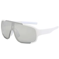 Gafas de sol deportivas para ciclismo con montura blanca y lentes de espejo - Montura Blanca Espejo Plateado