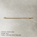 Catena di estensione da 8cm in acciaio inossidabile placcato oro 14K per gioielleria - 8cm / Color Acciaio