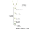 Gold-plated Y-shaped stainless steel long necklace with light blue Czech glass squares - Gold Blue Glass (TXP271)